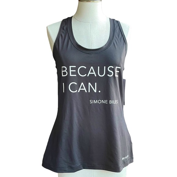 Athleta Tops - Athleta Simone Biles “Because I Can” Black Nitro Tank Top in size Large.